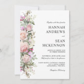 Elegant Botanical Rozen Border Wedding Kaart (Voorkant)