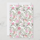 Elegant Botanical Rozen Border Wedding Kaart (Achterkant)