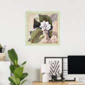 Elegant Botanical Southern Style Poster Magnolia (Thuiskantoor)