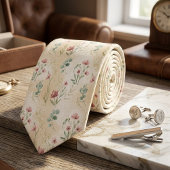 Elegant Botanical Spring Floral Stropdas