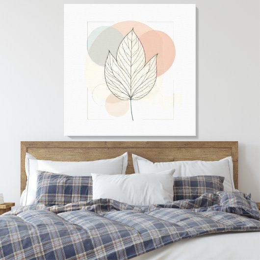 Elegant Botanical Stretched Canvas Print (Insitu (Slaapkamer))