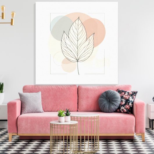 Elegant Botanical Stretched Canvas Print (Insitu (Woonkamer))
