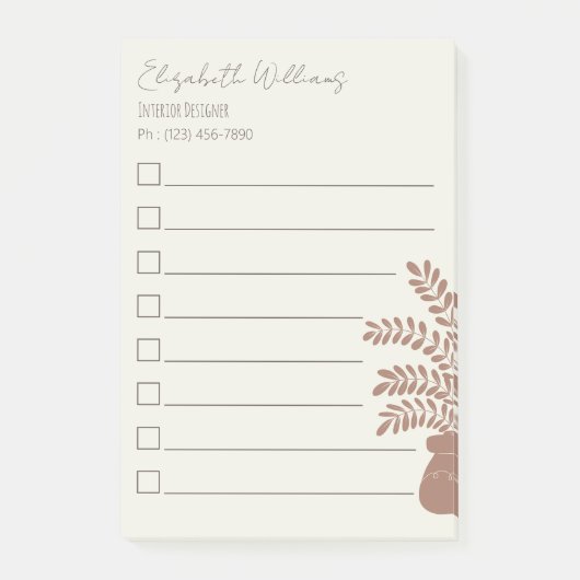 Elegant Botanical To-Do List Notes  (Voorkant)
