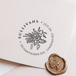 Elegant Botanical Tropical Bouquet Return Address Rubberstempel