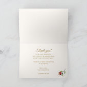 Elegant Botanical Watercolor Pomegranate Birthday Bedankkaart (Binnen)