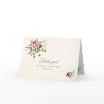 Elegant Botanical Watercolor Pomegranate Birthday