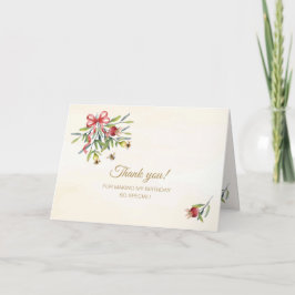 Elegant Botanical Watercolor Pomegranate Birthday Bedankkaart