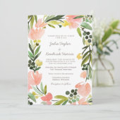 Elegant Botanical Waterverf Floral Wedding Kaart (Staand voorkant)