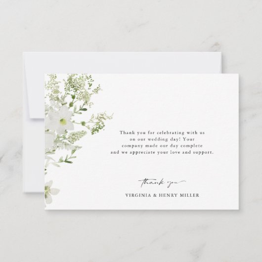 Elegant Botanical Weddenschap Hartelijk dank Bedankkaart (Achterkant)