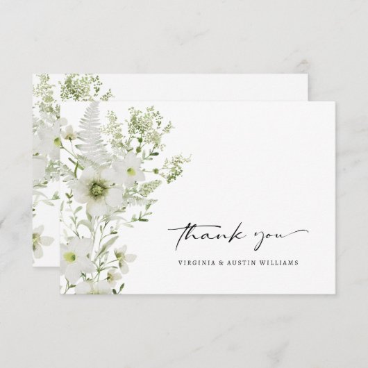 Elegant Botanical Weddenschap Hartelijk dank Bedankkaart (Voorkant / Achterkant)