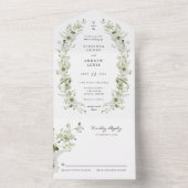 Elegant Botanical Wedding All In One Uitnodiging (Binnen)