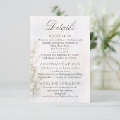 Elegant Botanical Wedding Details Card Informatiekaartje (Staand voorkant)