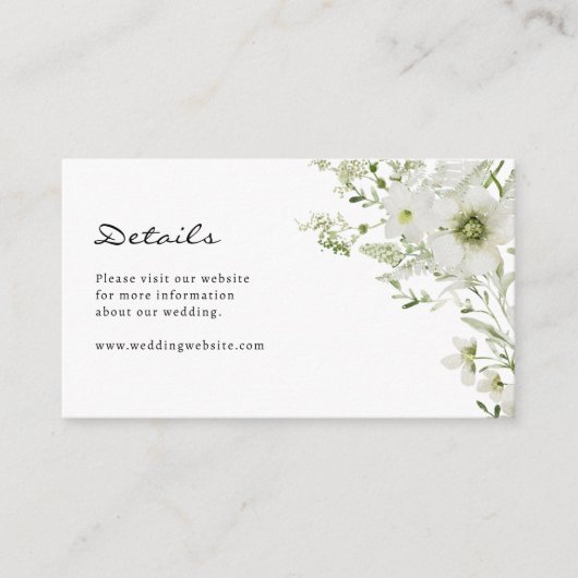 Elegant Botanical Wedding Enclosure Kaart (Voorkant)