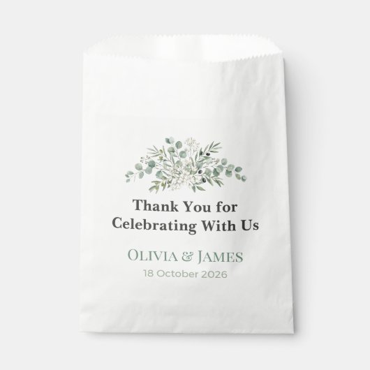 Elegant Botanical Wedding Favor Bags Bedankzakje (Voorkant)