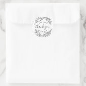 Elegant Botanical Wedding Favor Bedankt Ronde Sticker (Tas)