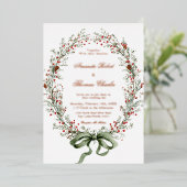 Elegant botanical Wedding Folie Uitnodiging (Staand Voorkant)