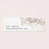 Elegant Botanical Wedding Gift Registry Enclosure Mini Visitekaartjes (Achterkant)