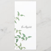 Elegant Botanical Wedding  Greenery Menu (Achterkant)