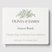 Elegant Botanical Wedding Guest Book Gastenboek (Voorkant)