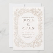 Elegant Botanical Wedding | Heirloom Taupe  Kaart (Voorkant)