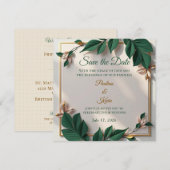 Elegant Botanical Wedding Invitation (Voorkant / Achterkant)