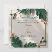 Elegant Botanical Wedding Invitation (Voorkant)