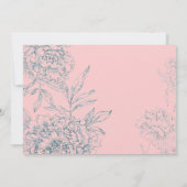 Elegant Botanical Wedding Invitation Coral Jade Kaart (Achterkant)