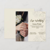 Elegant Botanical Wedding Invitation Kaart (Voorkant / Achterkant)