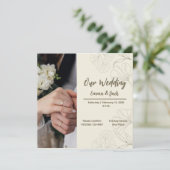 Elegant Botanical Wedding Invitation Kaart (Staand voorkant)