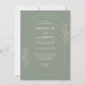 Elegant Botanical Wedding Invitation Kaart (Voorkant)