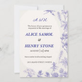 Elegant Botanical Wedding Invitation Template Kaart (Voorkant)