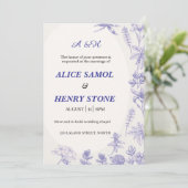 Elegant Botanical Wedding Invitation Template Kaart (Staand voorkant)