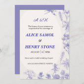 Elegant Botanical Wedding Invitation Template Kaart (Voorkant / Achterkant)