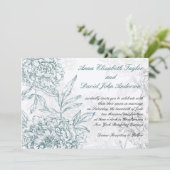 Elegant Botanical Wedding Invitations Jade Cream Kaart (Staand voorkant)