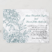 Elegant Botanical Wedding Invitations Jade Cream Kaart (Voorkant / Achterkant)