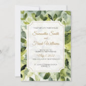 Elegant Botanical Wedding Kaart (Voorkant)
