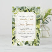 Elegant Botanical Wedding Kaart (Staand voorkant)