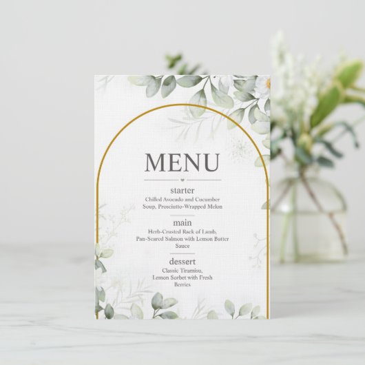 Elegant Botanical Wedding Menu (Staand voorkant)
