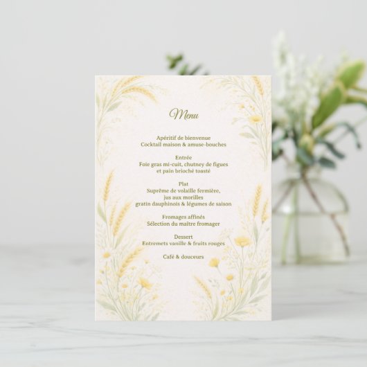 Elegant Botanical Wedding Menu (Staand voorkant)