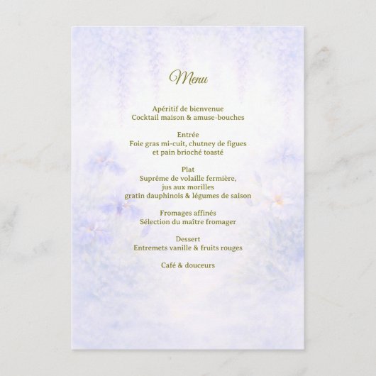Elegant Botanical Wedding Menu (Voorkant)
