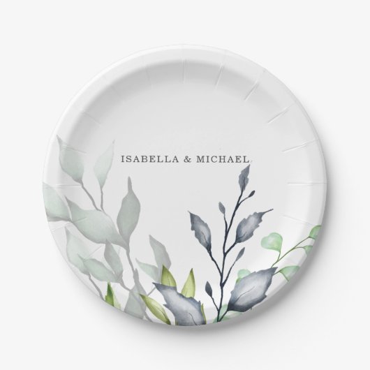 Elegant Botanical Wedding Papieren Bordje (Voorkant)