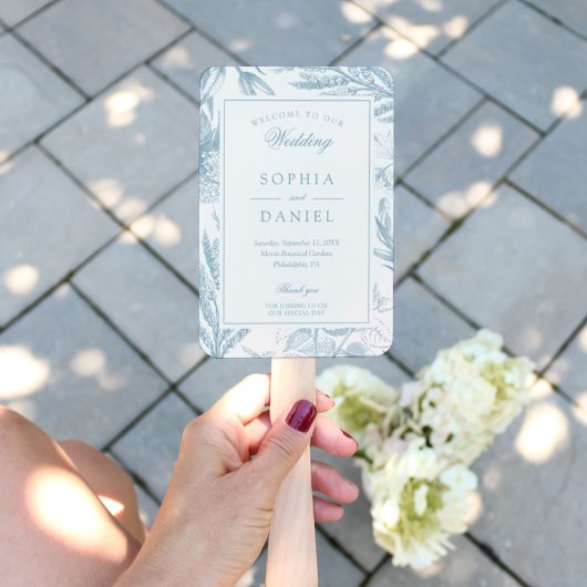 Elegant Botanical Wedding Program Fan Handwaaier