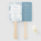 Elegant Botanical Wedding Program Fan Handwaaier (Voorkant en achterkant)