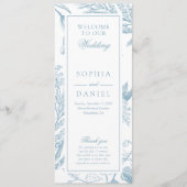 Elegant  Botanical Wedding Programme Programmakaart (Voorkant)