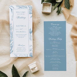 Elegant  Botanical Wedding Programme Programmakaart