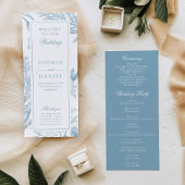Elegant  Botanical Wedding Programme Programmakaart