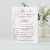 Elegant Botanical Wedding/Reception Details Card Informatiekaartje (Staand voorkant)