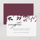 Elegant Botanical Wedding Reception Kaart (Voorkant / Achterkant)