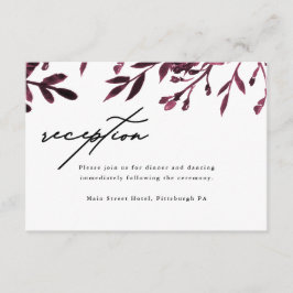 Elegant Botanical Wedding Reception Kaart