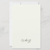 Elegant Botanical Wedding Reception Menu Card (Achterkant)